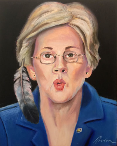 Elizabeth Warren oil portrait by Brenda Gordon