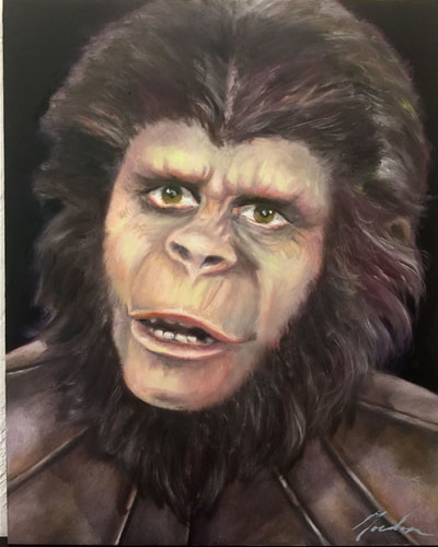 Planet of the Apes Cornelius oil portrait by Brenda Gordon