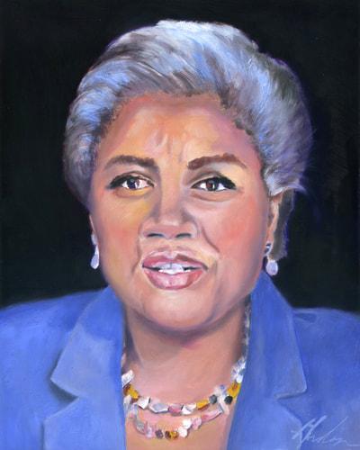 Donna Brazile oil portrait by Brenda Gordon original art