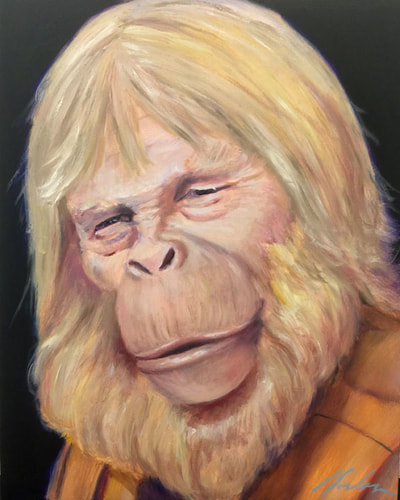 Planet of the Apes Dr. Zaius oil portrait by Brenda Gordon