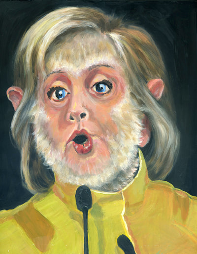 Hillary Monkey oil portrait by Brenda Gordon