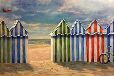 Cabanas on the beach by Brenda Gordon 
Magnus and Gordon Gallery