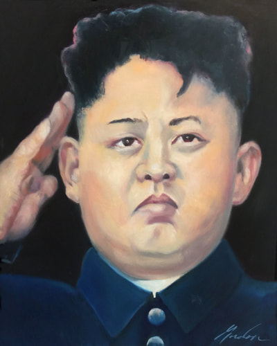 Kim Jong un oil portrait by Brenda Gordon 