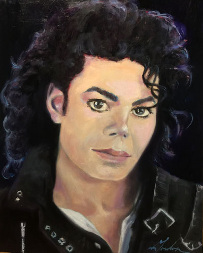 80's Micheal Jackson oil portrait by Brenda Gordon
