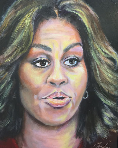 Michelle Obama oil portrait by Brenda Gordon