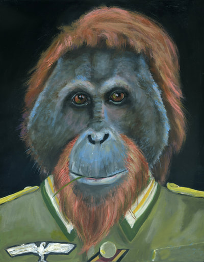 Orangutan Monkey oil portrait by Brenda Gordon