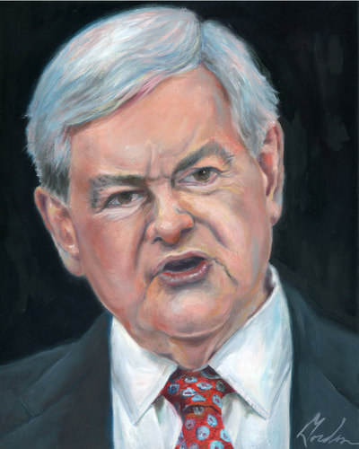 Newt Gingrich oil portrait by Brenda Gordon 