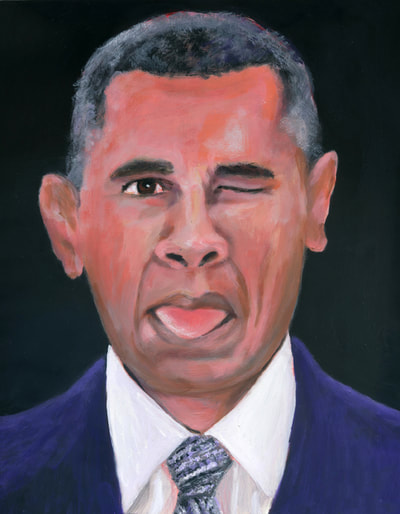 Barack Obama oil portrait by Brenda Gordon
