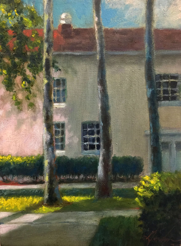 Plein Air Painting of Old School Square Downtown Delray by Brenda Gordon