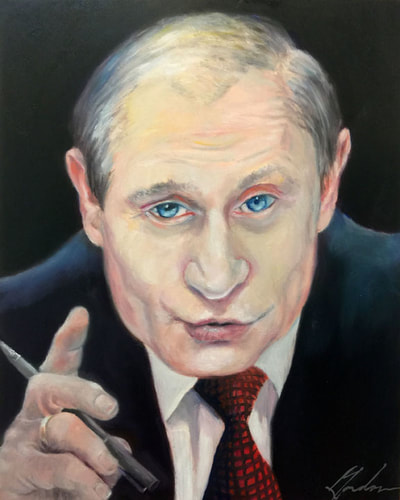 Vladimir Putin oil portrait by Brenda Gordon