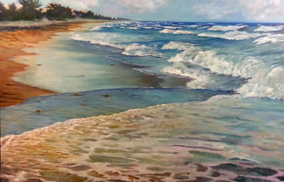  Oil painting of ocean waves in Delray Beach by Brenda Gordon south Florida