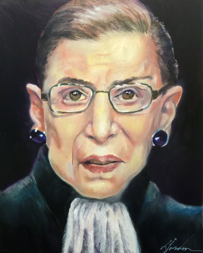Ruth Bader Ginsburg oil portrait by Brenda Gordon
