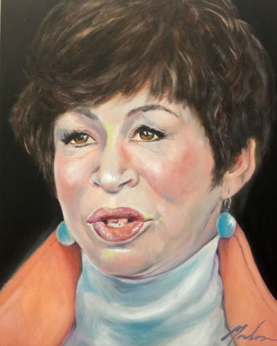 Valerie Jarrett oil portrait by Brenda Gordon