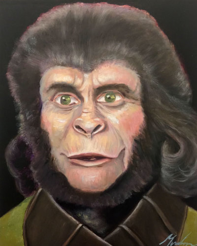 Planet of the Apes Zira oil portrait by Brenda Gordon